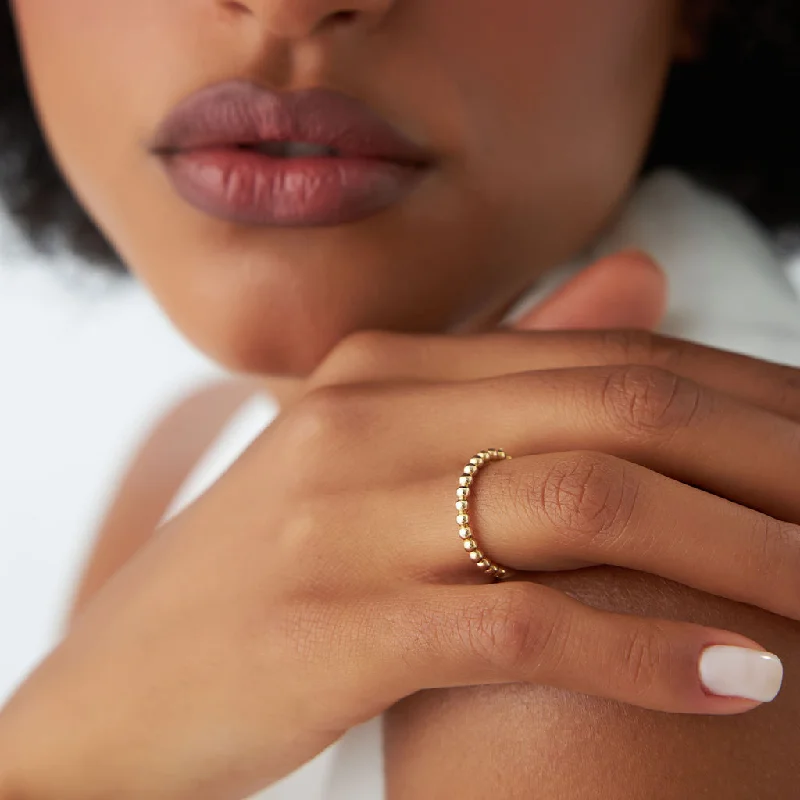 vintage inspired rings for women-18K Gold Sphere Ring