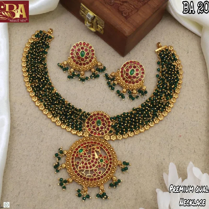 engraved necklaces for women-Bhargav Arts Gold Plated Necklace Set