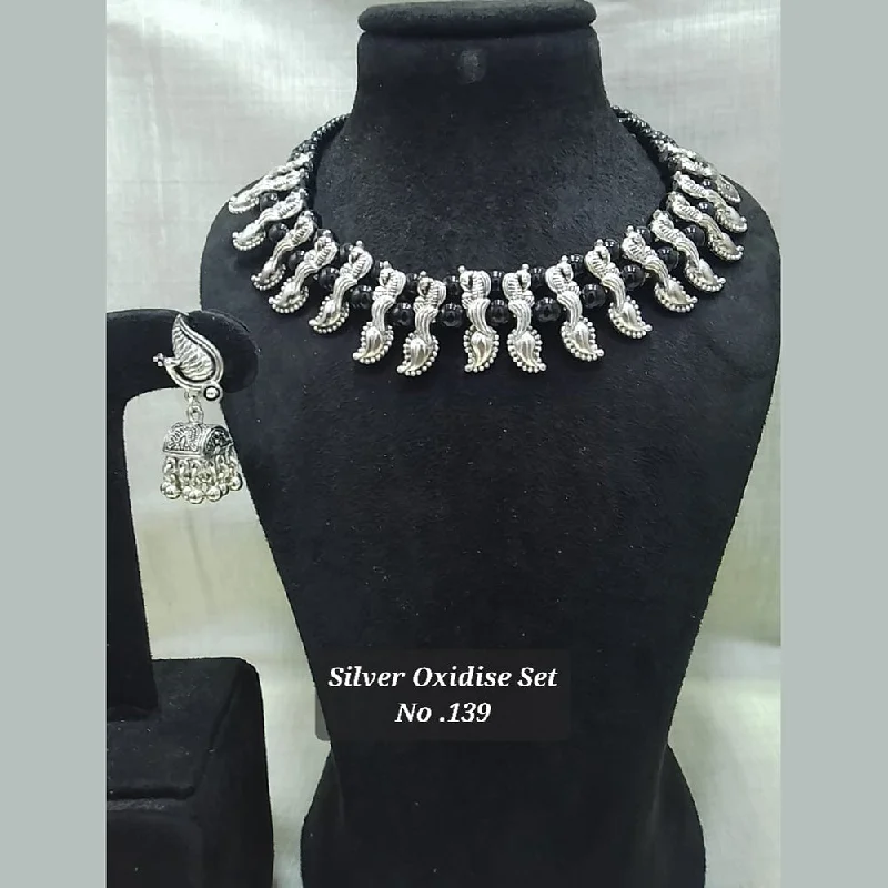 delicate chain necklaces for women-Jyoti Arts Oxidised Plated Necklace Set