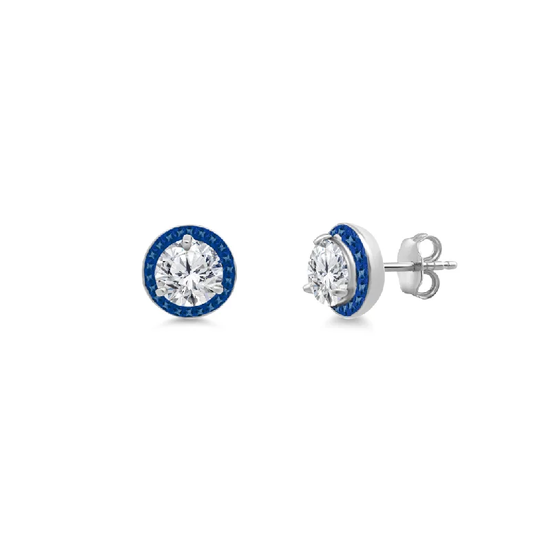 drop earrings for women-Diamond Studs with Gemstone Jackets