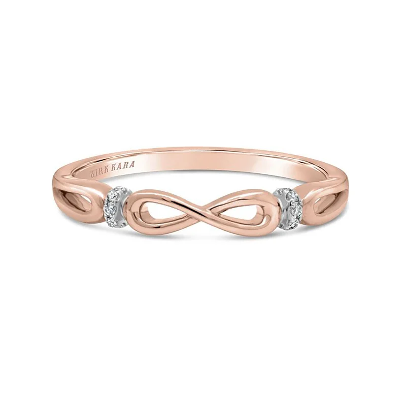 personalized diamond engagement rings for women-18K Rose Gold Bow Twisted Diamond Wedding Band