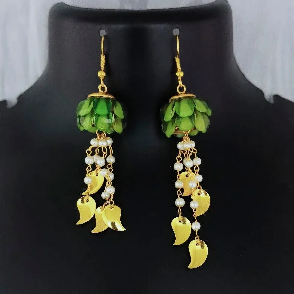 bold earrings for women-Kriaa Antique Gold Plated Pearl And Crystal Stone Dangler Earrings