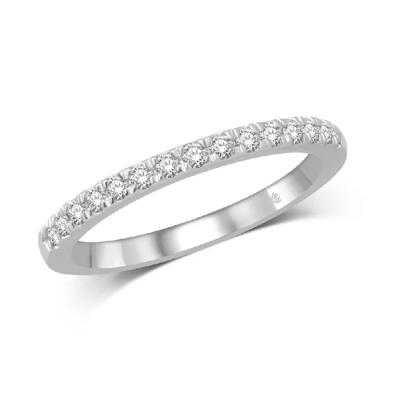 platinum solitaire engagement rings for women-14K White Gold 1/5 Ct.Tw.Diamond Wedding Band