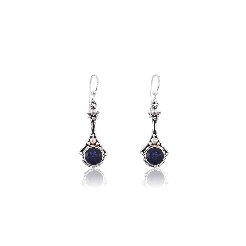 multi-stone earrings for women-Silver Mountain Sterling Silver Iolite Earring