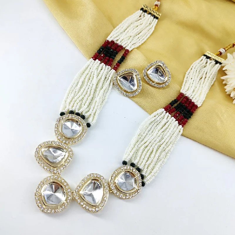 statement necklaces for women-Manisha Jewellery Gold Plated Crystal Necklace Set