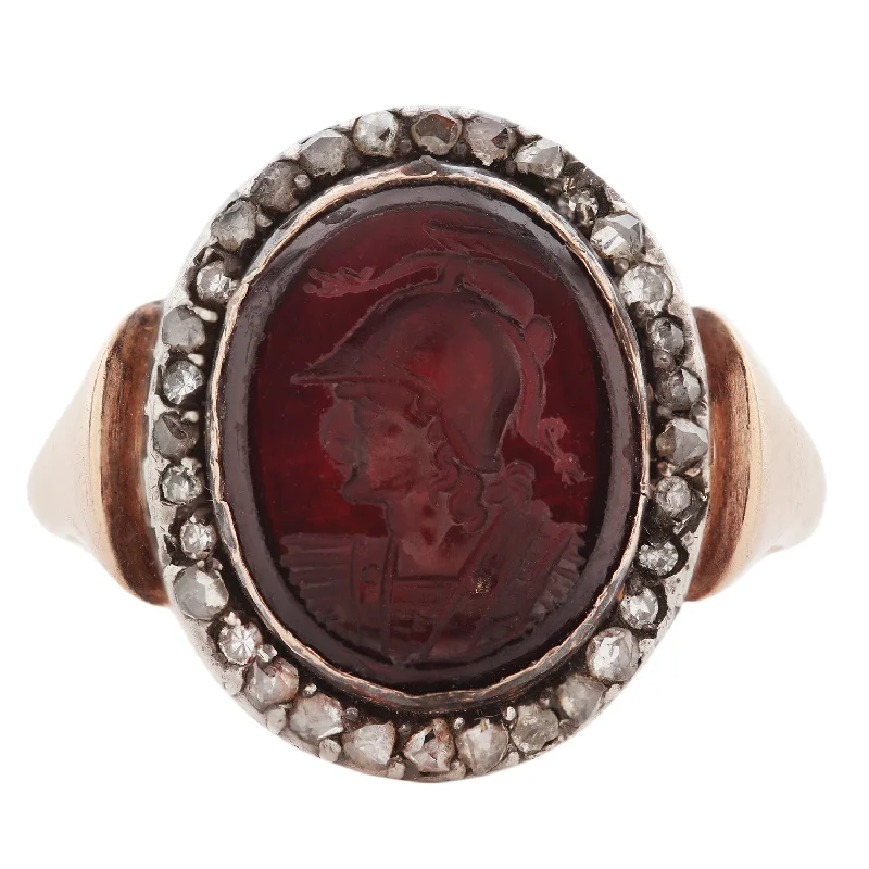 sapphire rings for women-Antique Minerva Intaglio Ring