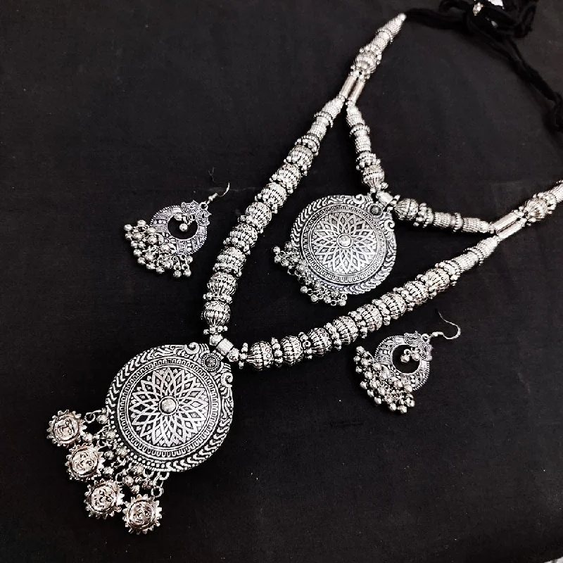 topaz necklaces for women-Manisha Jewellery Oxidised Plated Double Necklace Set