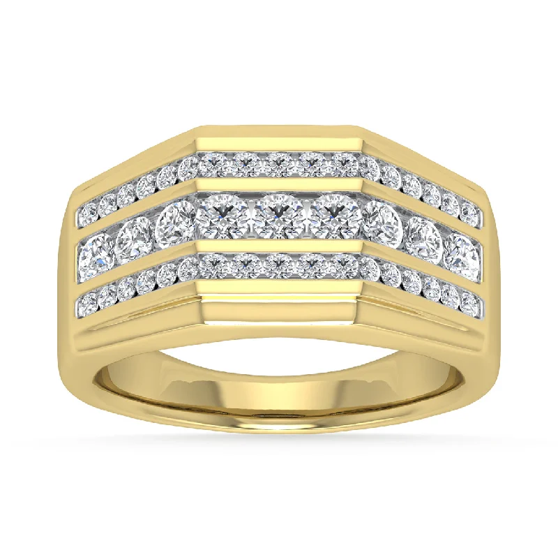 gold engagement rings for women-Diamond 7/8 Ct.Tw. Mens Wedding Band in 14K Yellow Gold