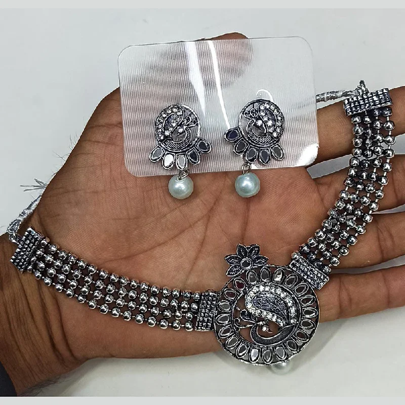 casual necklaces for women-Manisha Jewellery Oxidised Necklace Set