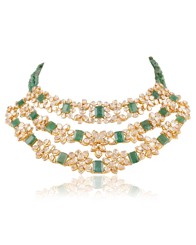 celestial necklaces for women-Kajal Polki And Diamond Necklace