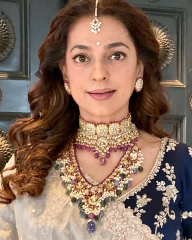 gemstone pendant necklaces for women-Juhi Chawla - Sela Polki Long Necklace