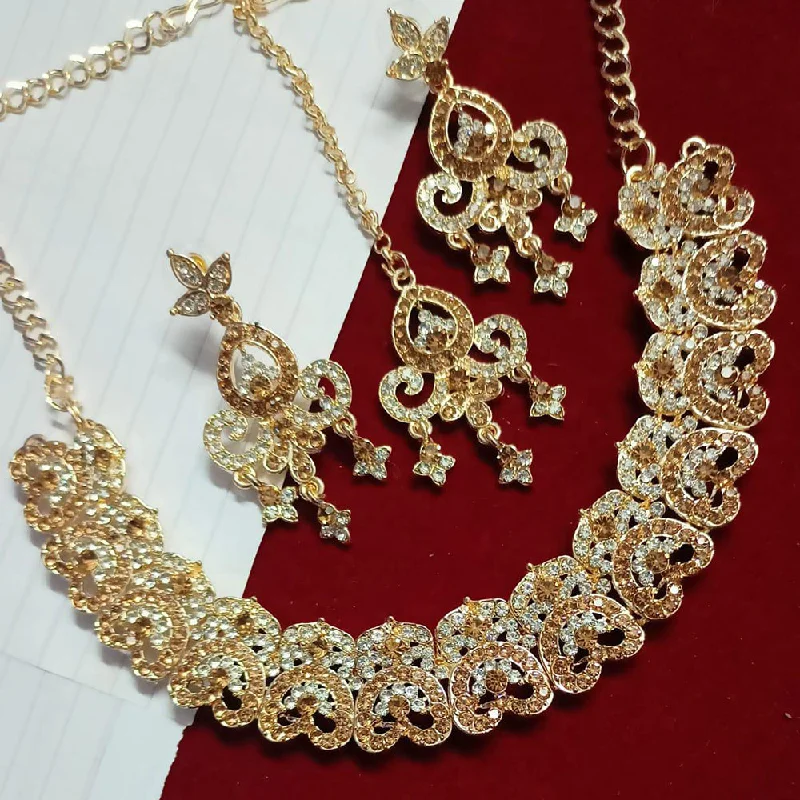 elegant necklaces for women-Manisha Jewellery Gold Plated Necklace Set