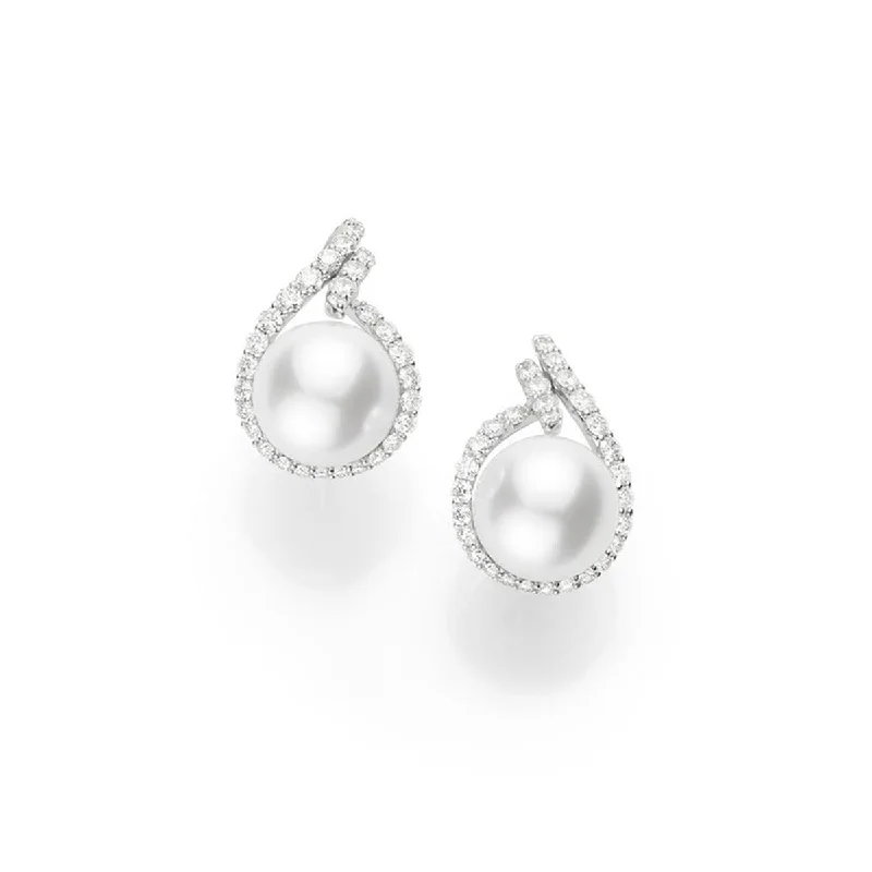 butterfly earrings for women-White South Sea Cultured Pearl Earrings