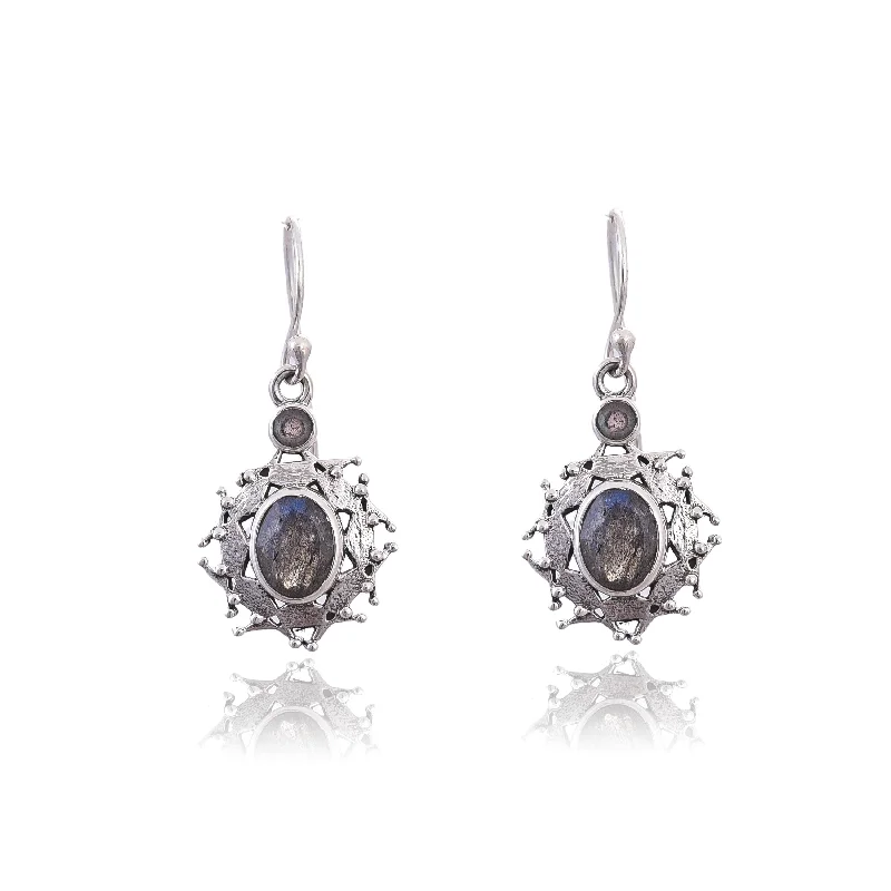 cubic zirconia earrings for women-Silver Mountain Sterling Silver Labradorite Earring