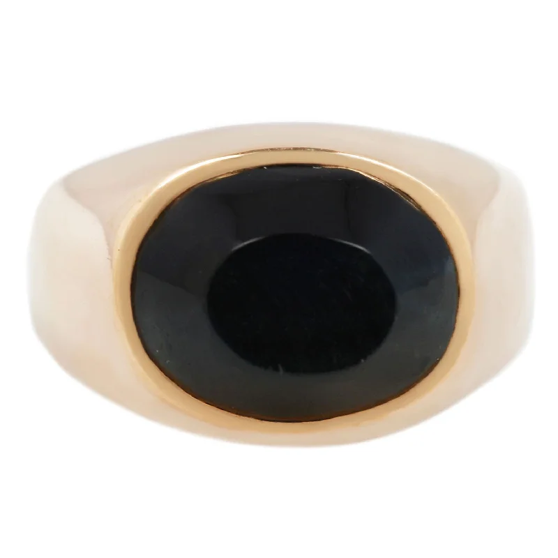 wide gold rings for women-Tiger Eye Signet Ring