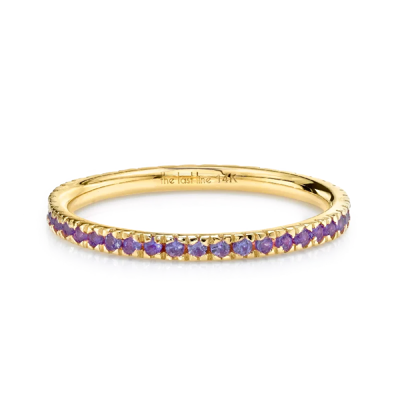 amethyst rings for women-Perfect Eternity Band - Amethyst / 14k Yellow Gold