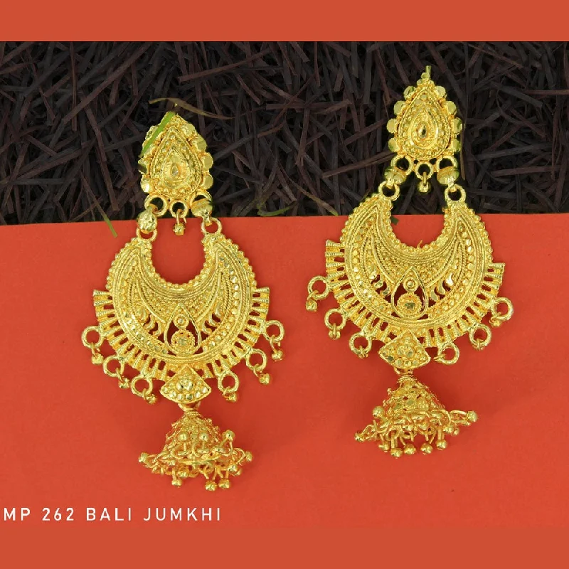 silver drop earrings for women-Mahavir Forming Gold Plated Dangler Earrings  - MP 262 Bali Jumkhi