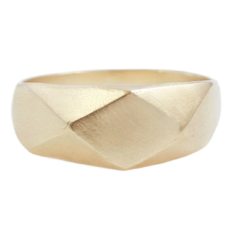 pearl rings for women-Gold Plane Signet Ring