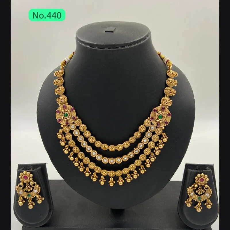 vintage gold necklaces for women-The Jangid Arts Gold Plated Necklace Set