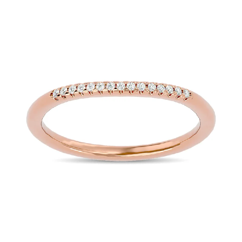 affordable engagement rings for women-Diamond Wedding Band 1/20 ct tw in 10K Rose Gold