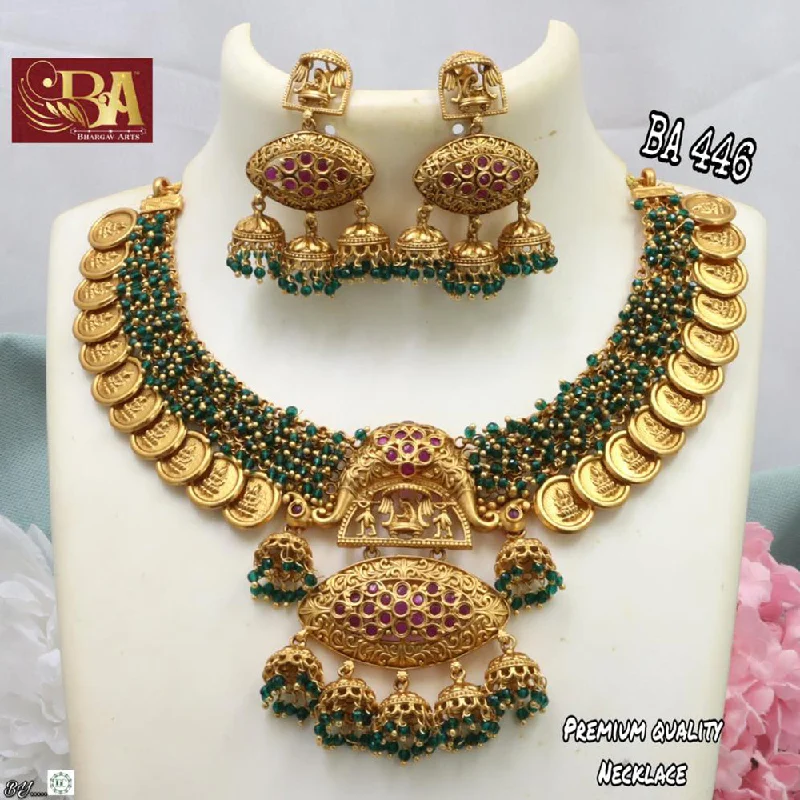 heirloom necklaces for women-Bhargav Arts Gold Plated Necklace Set