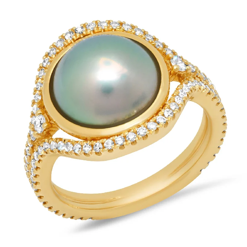 gemstone cluster rings for women-Pearl Ring