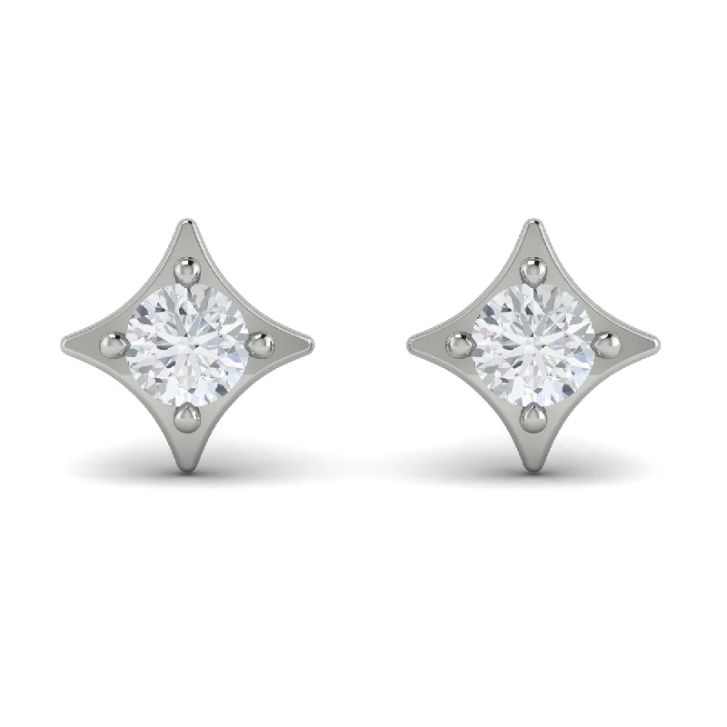 moonstone earrings for women-Vlora Estrella 14k White Gold and Diamond Earrings VER60247