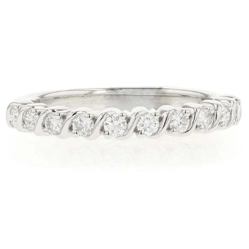 vintage diamond rings for engagement-Diamond Wedding Band