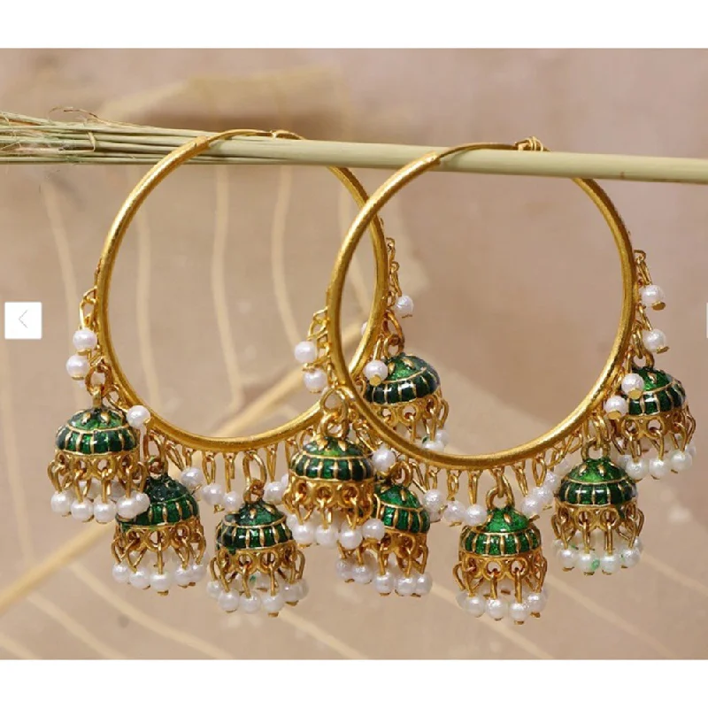 customized earrings for women-Mahavir Gold Plated Jhumki Earrings