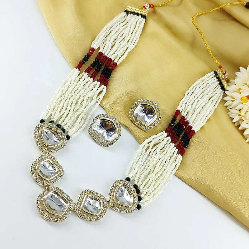 pendant necklaces for women-Manisha Jewellery Gold Plated Crystal Necklace Set