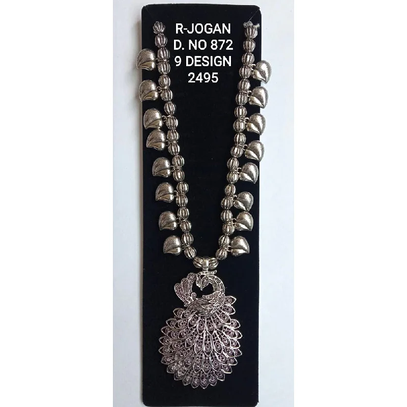 diamond pendant necklaces for women-R Jogan Oxidised Plated Assorted Design Long Necklace