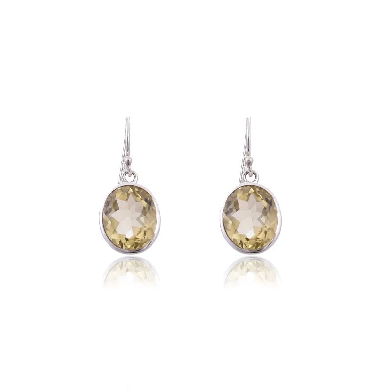 sterling silver stud earrings for women-Silver Mountain Citrine silver 925 earring