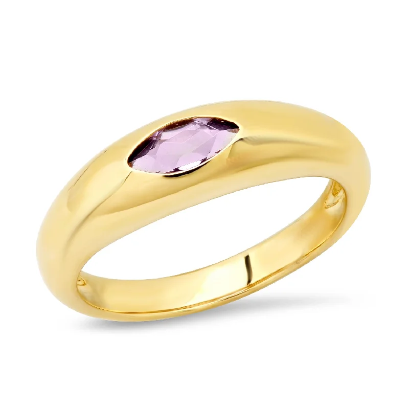 diamond wedding rings for women-Amethyst Gypsy Ring