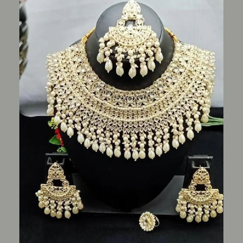 elegant necklaces for women-Manisha Jewellery Gold Plated Necklace Set