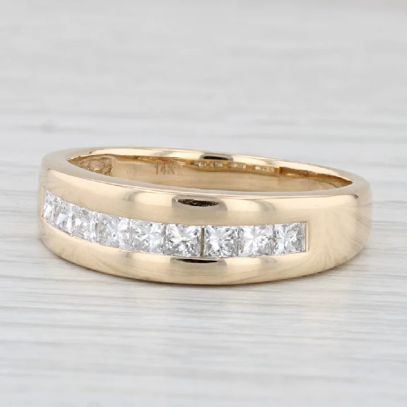 silver engagement rings with diamonds for women-1.25ctw Diamond Men's Wedding Band 14k Yellow Gold Size 13 Ring