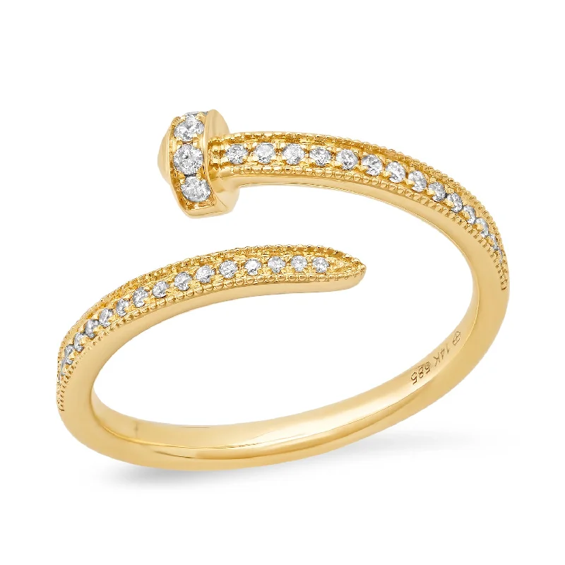 fashion rings for women-Diamond Nail Ring