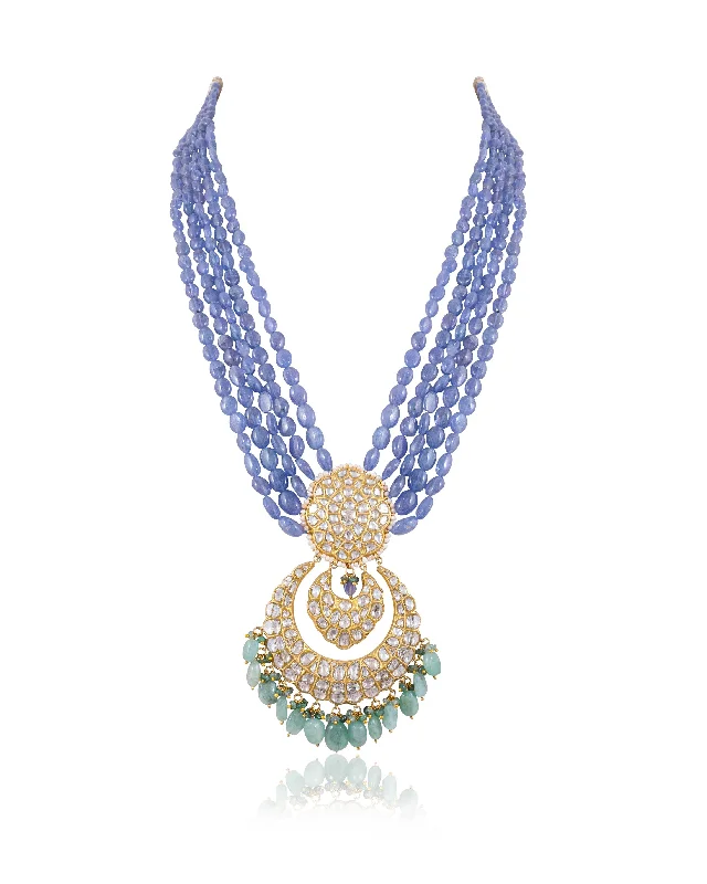 heart-shaped necklaces for women-Tareen Polki Long Necklace