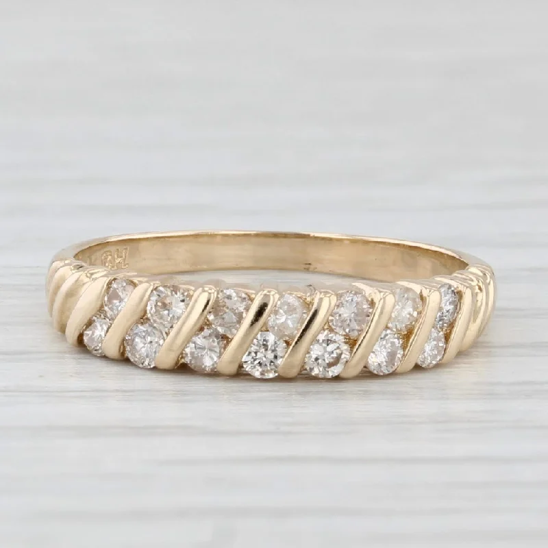 bridal engagement rings for women-0.30ctw Diamond Stackable Ring 14k Yellow Gold Size 5.5 Wedding Band