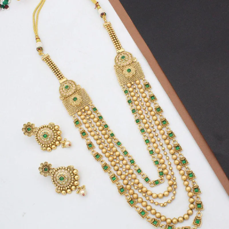 adjustable necklaces for women-Manisha Jewellery Gold Plated Long Necklace Set