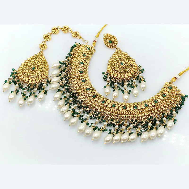 chunky necklaces for women-Manisha Jewellery Gold Plated Necklace Set