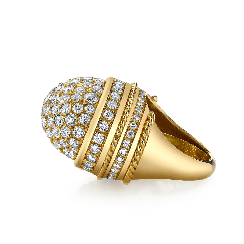 gold statement rings for women-Bombe Cocktail Ring - White Diamond / 14k Yellow Gold