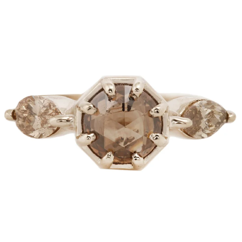 bridal rings for women-Cognac Diamond Marquise Ring