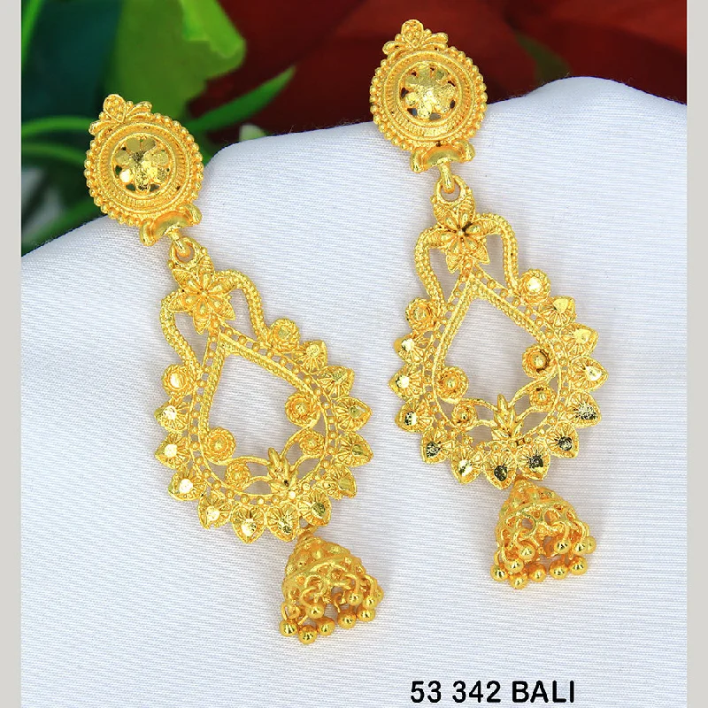 pearl earrings for women-Mahavir Dye Gold Jhumki Earrings