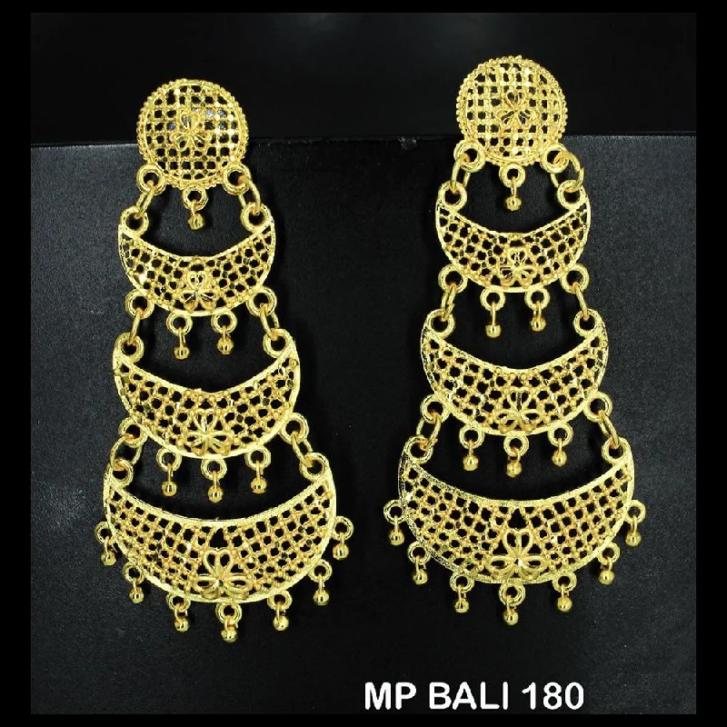 customized earrings for women-Mahavir Forming Gold Plated Dangler Earrings  - MP BALI 180