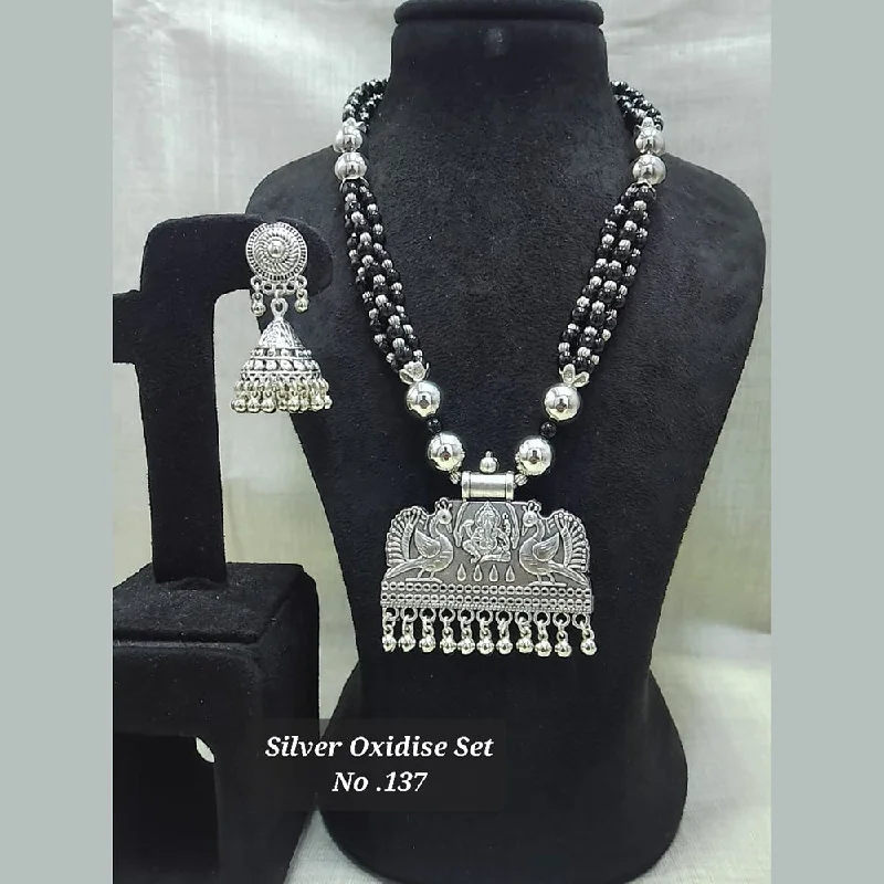 luxurious necklaces for women-Jyoti Arts Oxidised Plated Long Necklace Set