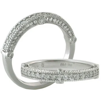 oval engagement rings for women-Diamond Beaded Wedding Band