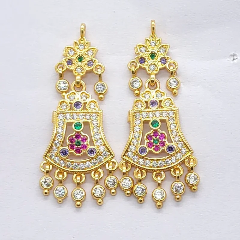 matching earrings for women-Raiyaraj Gold Plated American Diamond Micro Plating Pack of 3 Stylish Earrings