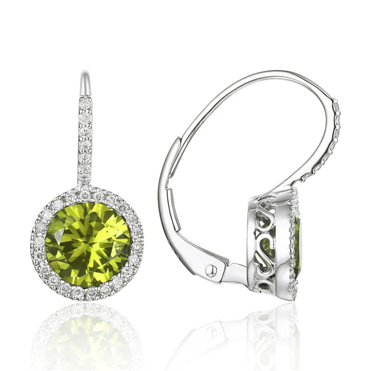 gemstone earrings for women-PERIDOT 14K GOLD EARRINGS