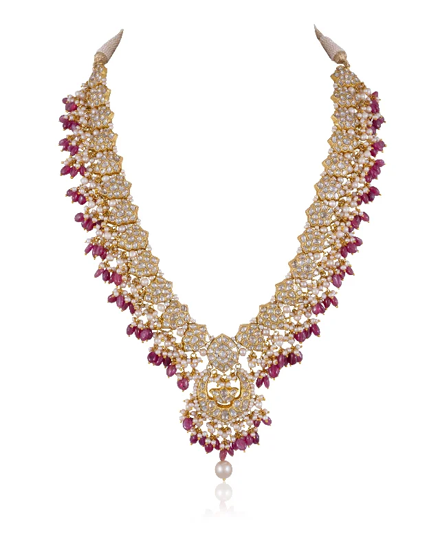 short necklaces for women-Puja Polki Long Necklace