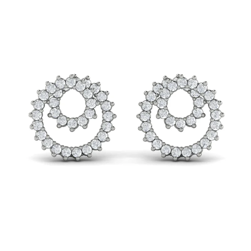 geometric stud earrings for women-Vlora Marisol 14k White Gold and Diamond Earrings VER60160